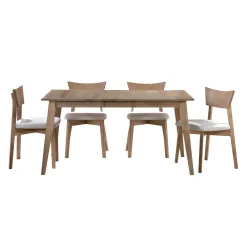 Tableà manger rectangulaire extensible (48" à 60") avec 4 chaises - gris