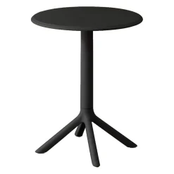 Table ronde intérieur/extérieur en résine – noir