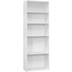 Étagère - 72"H, blanc avec 5 tablettes - Monarch
