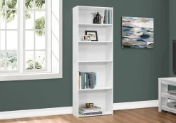 Étagère - 72"H, blanc avec 5 tablettes - Monarch