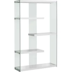 Étagère - 60"H, blanc lustré avec verre trempé - Monarch