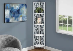 Étagère - 62"H, blanc, métal blanc en coin - Monarch