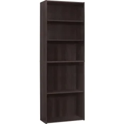Étagère - 72"H, espresso avec 5 tablettes - Monarch