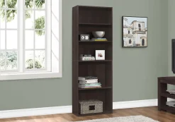 Étagère - 72"H, espresso avec 5 tablettes - Monarch
