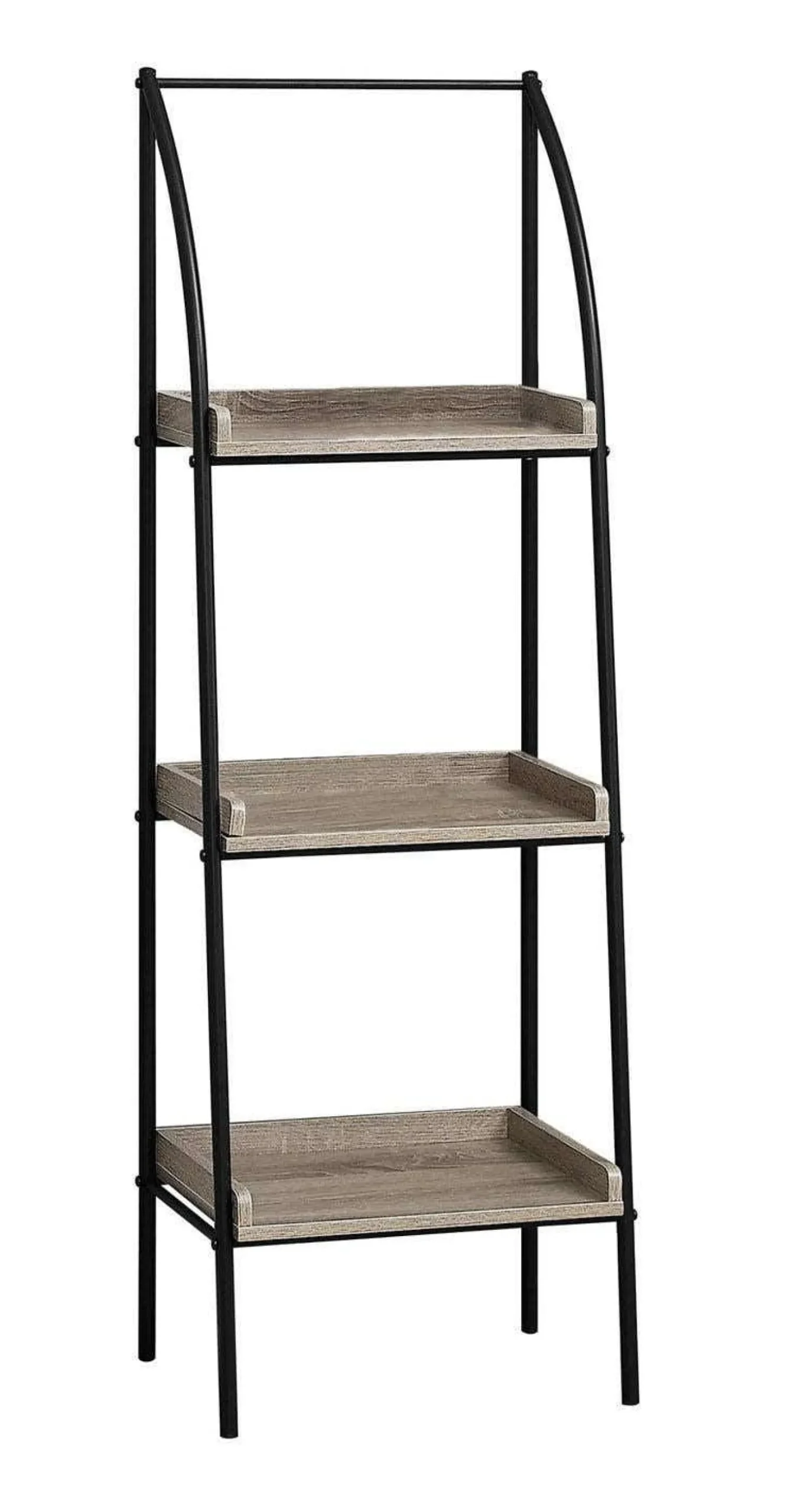 Étagère - 48"H, taupe foncé, métal noir - Monarch
