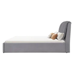 Très grand lit en tissu avec tête de lit (78'')
