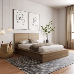 Très grand lit plateforme avec tête de lit (78