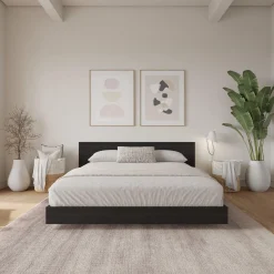 Très grand lit plateforme avec tête de lit (78