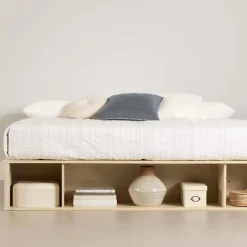Très grand lit plateforme avec paniers de rangement (78