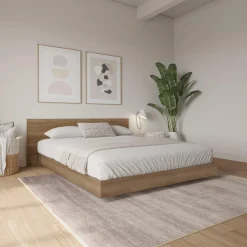Très grand lit plateforme avec tête de lit (78