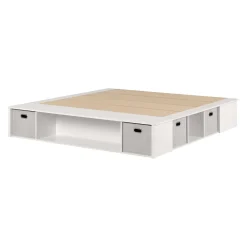 Très grand lit plateforme avec paniers de rangement (78") - South Shore