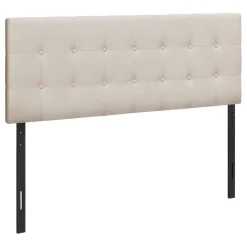 Tête de lit - grand - bouton touffeté, panneau rembourré - faux lin beige - Monarch