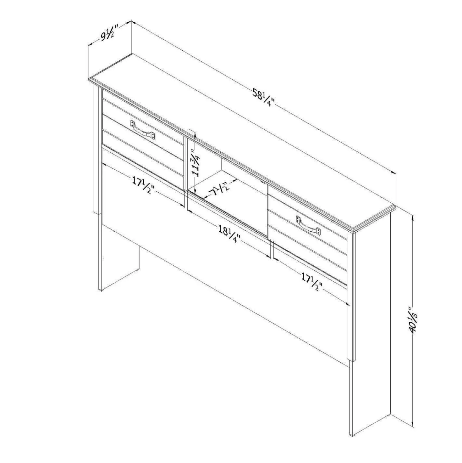 Tête de lit biblio double 54'' - South Shore