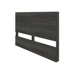 Tête de lit double effet de planches, gris écorce - Nexera